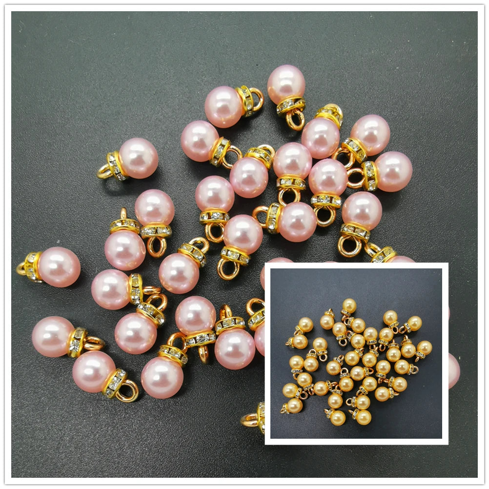 NEW 20pcs 8MM Mini Color Acrylic Pearl Pendant Beads Charm Earrings Ornaments Jewelry Making Parts