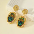 Vintage Peacock Feather Earrings For Women Geometric Acrylic Holiday Party Gift Fashion Jewelry Ear Accessories CE211