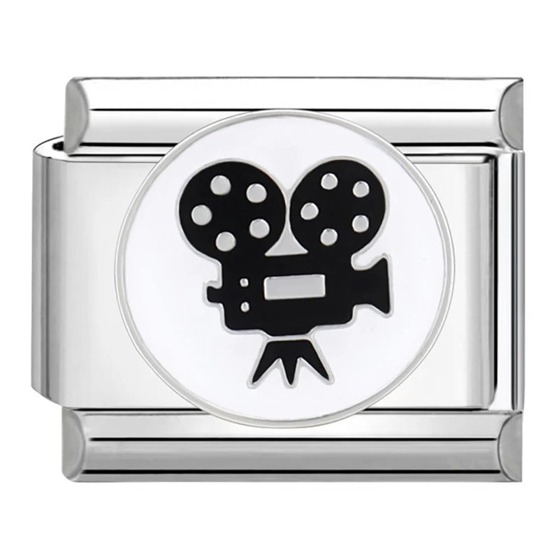 Pandach New Fashion Star Moon Black Cat Owl Lipstick Italian Charms Links Fit 9mm Bracelets Stainless Steel DIY Jewelry Making