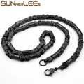 SUNNERLEES SC42 N 316L Stainless Steel Necklace 6mm Geometric Byzantine Link Chain Silver Color Gold Plated Men Women Jewelry