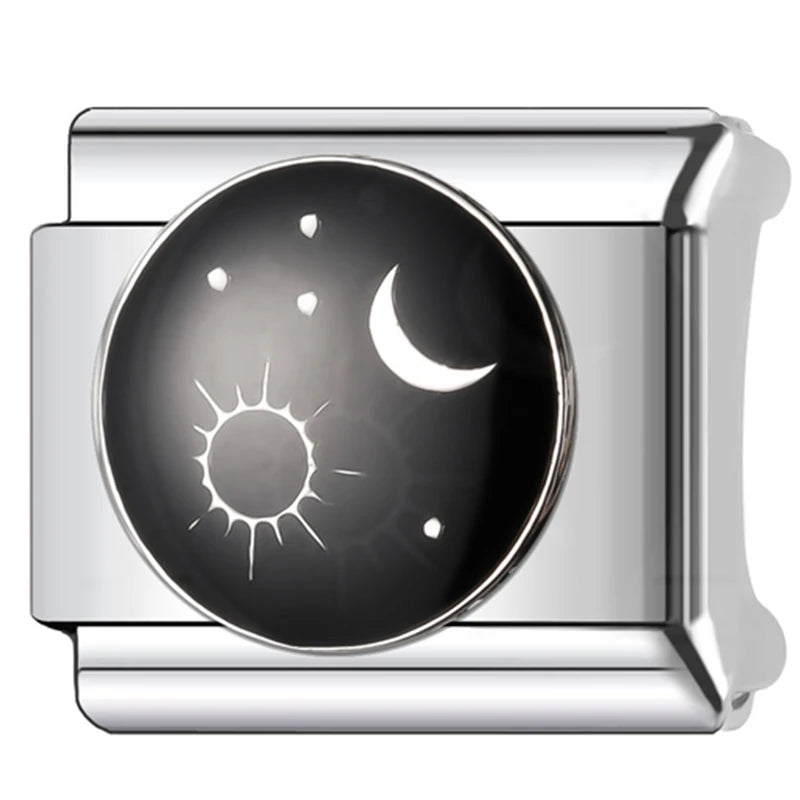 Pandach New Fashion Star Moon Black Cat Owl Lipstick Italian Charms Links Fit 9mm Bracelets Stainless Steel DIY Jewelry Making