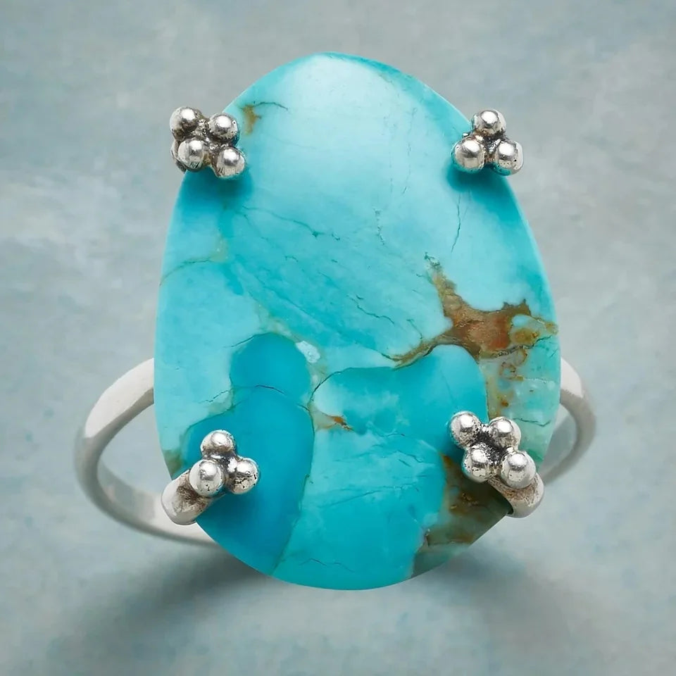 Vintage Square Statement Ring Minimalist Retro Jewelry for Women, Chic Vacation & Party Accessory