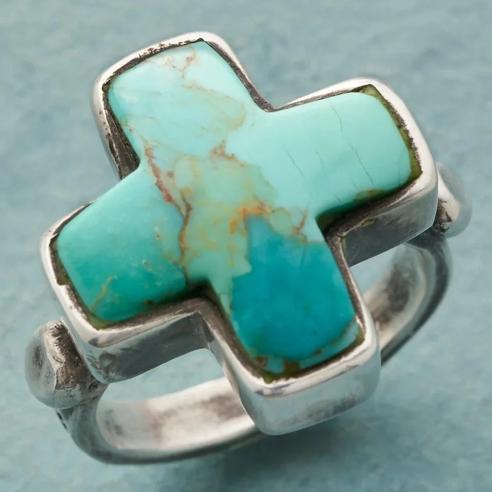 Vintage Square Statement Ring Minimalist Retro Jewelry for Women, Chic Vacation & Party Accessory