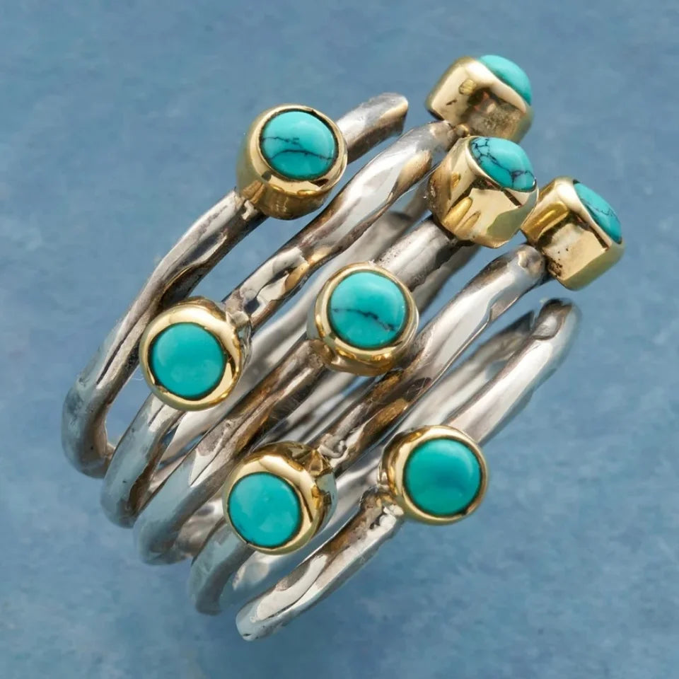 Vintage Square Statement Ring Minimalist Retro Jewelry for Women, Chic Vacation & Party Accessory