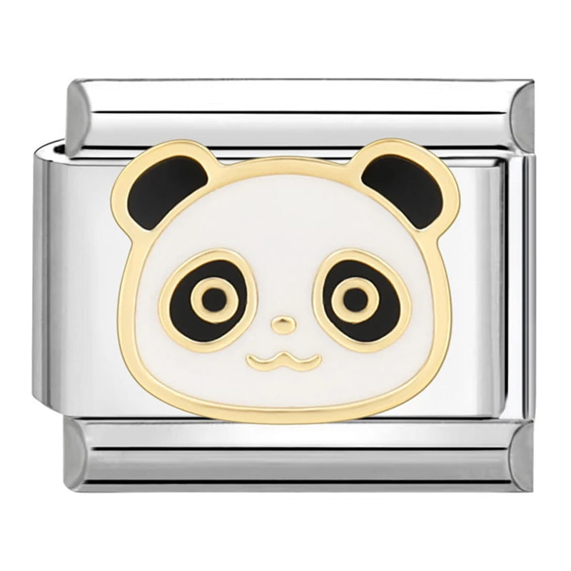 Pandach New Fashion Star Moon Black Cat Owl Lipstick Italian Charms Links Fit 9mm Bracelets Stainless Steel DIY Jewelry Making